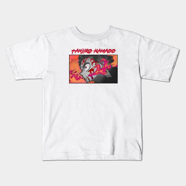 tanjiro kamado Kids T-Shirt by atiatiaman